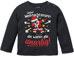 Baby Langarmshirt Weihnachten XMAS Spruch Lustig Die waren allle unartig Babyshirt Weihnachtsoutift MoonWorks®