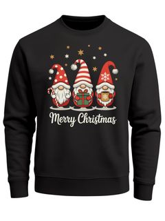 Sweatshirt Herren Weihnachtspullover Wichtel Aufdruck Merry Christmas Weihnachtsoutfit Männer Moonworks®