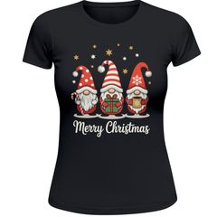 Damen Weihnachtsshirt Wichtel Design Spruch Merry Christmas Weihnachten XMAS Weihnachtsoutfit Frauen Moonworks®