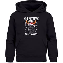 Kinder Hoodie Weihnachtspullover Spruch Lustig Rentier war ausverkauft Einhorn Schaf Ente Katze XMAS Weihnachtsoutfit Jungen Mädchen Moonworks®