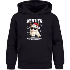 Kinder Hoodie Weihnachtspullover Schaf Lustig Spruch Rentier war ausverkauft Jungen Mädchen Weihnachtsoutfit Moonworks®