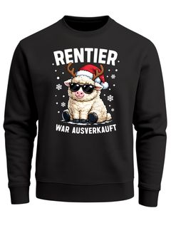 Sweatshirt Herren Weihnachtspullover Rentier Spruch Lustig Schaf Aufdruck Weihnachtsoutfit Männer Moonworks®