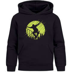 Kinder Hoodie Skateboard Motiv Skater Kapuzenpullover Jungen Mädchen Streetwear Moonworks®