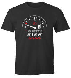 Herren T-Shirt Ich brauche Bier Tankanzeige lustiges Party Shirt Saufen Bier Moonworks®