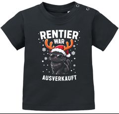 Baby Shirt kurzarm Weihnachten Spruch Rentier Einhorn Schaf Ente Katze Design für Mädchen Jungen Bio Baumwolle XMAS Outfit MoonWorks®