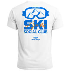 Herren T-Shirt Backprint Après Ski Outfit Social Club Skifahren Snowboarden Fashion Streetstyle Männer Neverless®