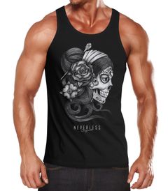 Herren Tank-Top Santa Muerte La catrina Mexican Skull Dia de los Muertos Tattoo Design Muscle Shirt Neverless®