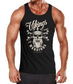 Herren Tank-Top Vikings Skull Wikinger Totenkopf Bart Muskelshirt Muscle Shirt Neverless®