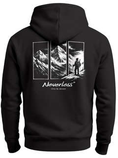 Herren Hoodie Backprint Outdoor Wandern Motiv Kapuzen-Pullover Männer Fashion Streetstyle Neverless®