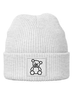 Herren Mütze Beanie Patch Polygon Teddy Bär Aufdruck Wintermütze Aufdruck Print Strickmütze Männer Neverless®