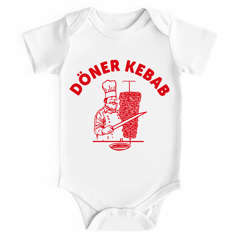 Baby Body Lustig mit Döner Kebab Spruch Fasching Karneval Bio-Baumwolle Jungen & Mädchen MoonWorks®