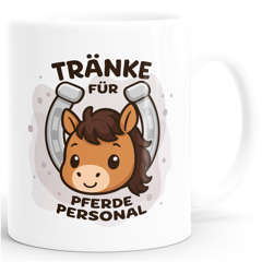 Tasse Spruch Tränke für Pferdepersonal Geschenk Reiterinnen Pferdeliebhaber & Pferdemädchen Keramik SpecialMe®