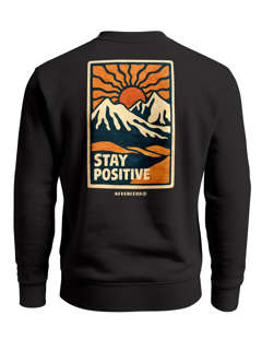 Sweatshirt Herren Pullover mit Backprint Stay Positive Outdoor Fashion Streetwear Sweater für Männer Neverless®