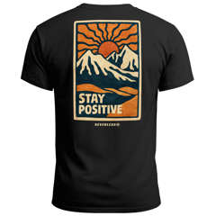 Herren T-Shirt Backprint Outdoor Grafik Print Stay Positive Good Vibes Fashion Streetstyle Männer Neverless®