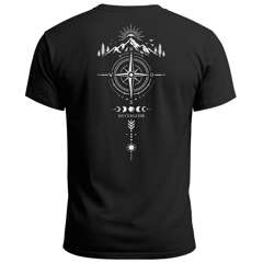 Herren T-Shirt Backprint Kompass Outdoor Symbolik Natur Print Aufdruck Fashion Streetstyle Neverless®