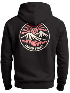 Herren Hoodie Backprint Good Vibes Outdoor Statement Kapuzen-Pullover Männer Fashion Streetstyle Neverless®