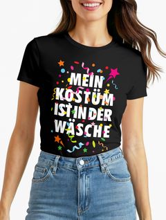 Damen T-Shirt Fasching Karneval Kostüm Verkleidung Last Minute Faschingskostüme Frauen Funshirt Moonworks®