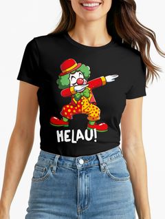 Damen T-Shirt Alaaf Helau Fasching Karneval Dabbing Clown Kostüm-Ersatz Last Minute Faschingskostüme Frauen Funshirt Moonworks®