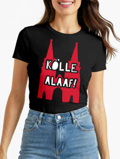 Damen T-Shirt Shirt Karneval Köln Kölle Alaaf Kostüm-Ersatz Verkleidung Last Minute Faschingskostüme Frauen Slim Fit Moonworks®
