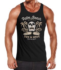 Herren Tank-Top Surf-Motiv Totenkopf Palm Beach Muskelshirt Muscle Shirt Neverless®