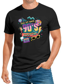 Herren T-Shirt Fasching Karneval 90er Kostüm-Ersatz Verkleidung Last Minute Faschingskostüme Mottoparty Männer Funshirt Moonworks®