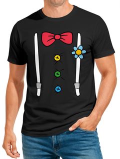Herren T-Shirt Fasching Karneval Clown Kostüm-Ersatz Verkleidung Last Minute Faschingskostüme Männer Moonworks®
