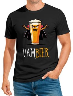 Herren T-Shirt Fasching Karneval Halloween Bier-Motiv Kostüm-Ersatz Last Minute Faschingskostüme Männer Moonworks®