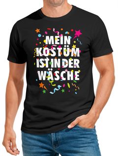 Herren T-Shirt Fasching Karneval Kostüm Verkleidung Last Minute Faschingskostüme Männer Funshirt Moonworks®