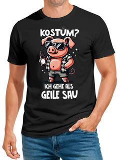 Herren T-Shirt Fasching Karneval Kostüm-Ersatz Verkleidung Last Minute Faschingskostüme Männer Funshirt Moonworks®