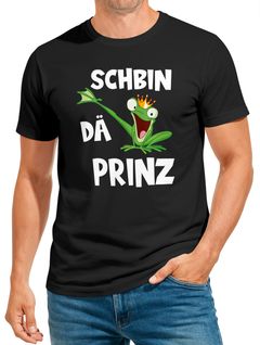Herren T-Shirt Fasching Karneval Frosch Prinz Kostüm Verkleidung Last Minute Faschingskostüme Männer Funshirt Moonworks®