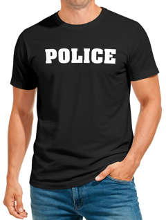 Herren T-Shirt Fasching Police Polizei Faschings-Shirt Kostüm Last Minute Verkleidung Karneval Fun-Shirt Moonworks®
