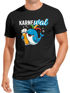 Herren T-Shirt Fasching Karneval Wal Bier Kostüm-Ersatz Verkleidung Last Minute Faschingskostüme Männer Funshirt Moonworks®