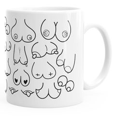 Kaffee-Tasse Titten-Muster Brüste Fun-Tasse Titten-Tasse Büro-Tasse MoonWorks® 