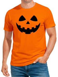 Herren T-Shirt Kürbis Halloween Party Kostüm Fasching Herbst Männer Fun-Shirt lustig Moonworks®