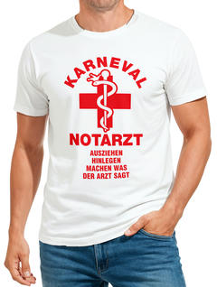 Herren T-Shirt Fasching Karneval Notarzt Kostüm-Ersatz Last Minute Faschingskostüme Männer Funshirt Moonworks®
