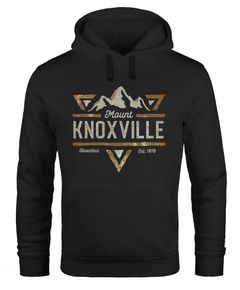 Hoodie Herren Mountain Berge Adventure Emblem Retro Design Mount Knoxville Fashion Streetstyle Kapuzen-Pullover Männer Neverless®