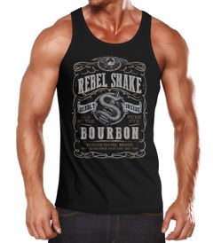 Herren Tank-Top Whiskey Emblem Rebel Snake Bourbon Retro Style Fashion Streetstyle Muskelshirt Muscle Shirt Neverless®
