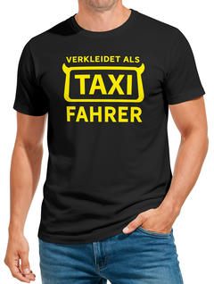 Herren T-Shirt Fasching Karneval Verkleidung Taxifahrer Faschingskostüme Kostüm-Ersatz Männer Funshirt Moonworks®