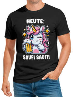 Herren T-Shirt Alkohol Bier EinhornPartyshirt Feiern Fun-Shirt Spruch lustig Moonworks®