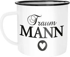 Emaille-Tasse Traummann Traumfrau Geschenk Liebe Weihnachten Valentinstag  Moonworks®