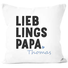 Kissen-Bezug Lieblingspapa Name personalisierte Geschenke für Papa Väter Geschenk Vatertag Kissenhülle SpecialMe®