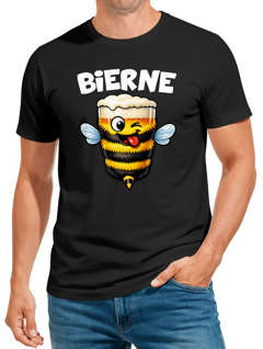 Herren T-Shirt Fasching Karneval | Bierne Bier | Kostüm-Ersatz Verkleidung Last Minute Faschingskostüme Männer Funshirt Moonworks®