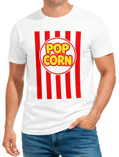 Herren T-Shirt Fasching Karneval - Popcorn - Kostüm-Ersatz Verkleidung Last Minute Faschingskostüme Männer Funshirt Moonworks®