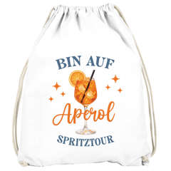 Turnbeutel Spruch Lustig - Bin auf Spritztour - Gruppenoutfit Gadget Accessoires Party JGA Fasching Karneval Gymbag Moonworks®
