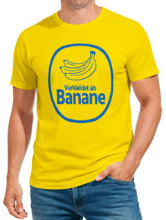 Herren T-Shirt Fasching Karneval - Verkleidet als Banane - Kostüm-Ersatz Verkleidung Last Minute Faschingskostüme Männer Funshirt Moonworks®