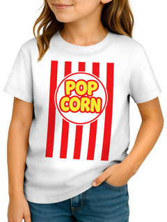 Kinder T Shirt Mädchen Fasching - Popcorn Kino - Karneval Printshirt Kostümidee DIY Verkleidung Moonworks®