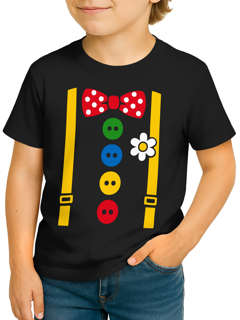 Kinder T Shirt Jungen Fasching Karneval - Clown Hosenträger - Kostüm Verkleidung Shirt Geschenk für Jungen Moonworks
