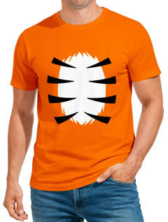 Herren T-Shirt Fasching Karneval - Tiger -Kostüm-Ersatz Verkleidung Last Minute Faschingskostüme Männer Funshirt Moonworks®