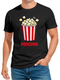 Herren T-Shirt Fasching Karneval - Popcorn - Kostüm-Ersatz Verkleidung Last Minute Faschingskostüme Männer Funshirt Moonworks®