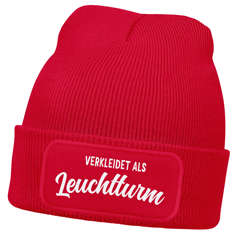 Herren Mütze Verkleidet als Leuchtturm Kostüm Faschingsmuffel Beanie Strickmütze mit Spruch Aufdruck Fasching Karneval Lustig Männer Moonworks®